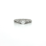 Round Brilliant Cut Diamond Engagement Ring Band (⅗ ct.) in 18k White Gold with a Split Shank