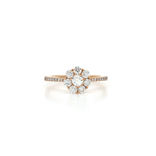Round Brilliant Cut Colorless Diamond Cluster Ring (¾ ct. tw.) in 18k Rose Gold