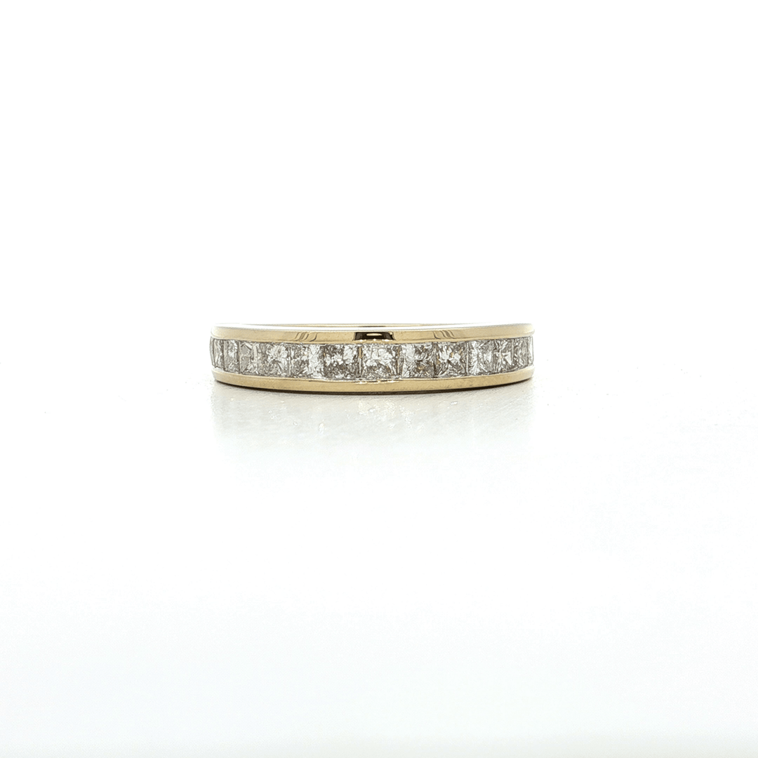 1.05 CTW Princess Cut Colorless Natural Diamond Channel - Set Wedding Band in 14kt Yellow Gold – Jewelry Depot, Inc.