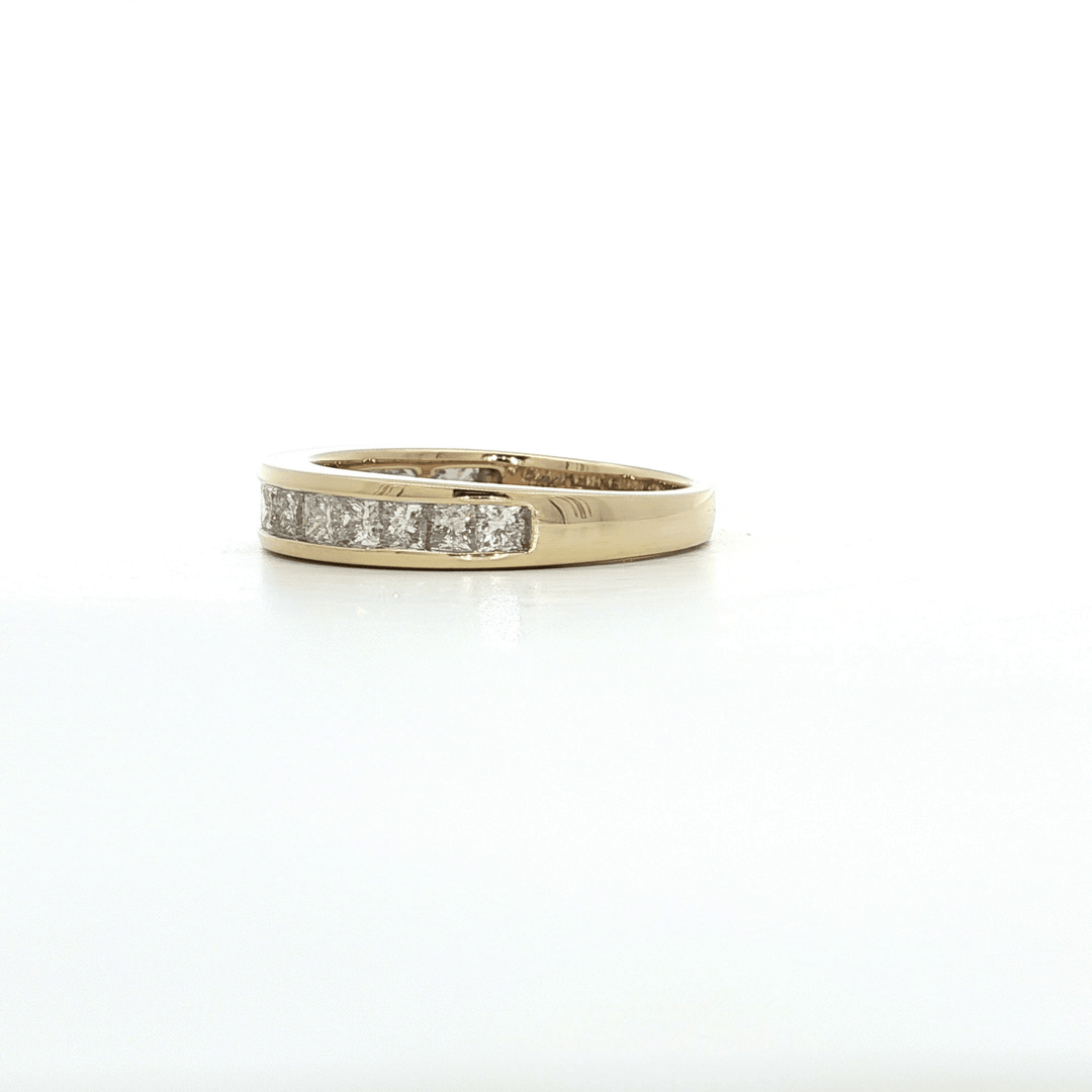 1.05 CTW Princess Cut Colorless Natural Diamond Channel - Set Wedding Band in 14kt Yellow Gold – Jewelry Depot, Inc.