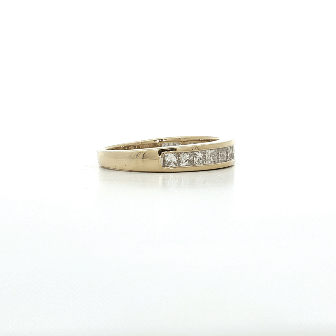 1.05 CTW Princess Cut Colorless Natural Diamond Channel - Set Wedding Band in 14kt Yellow Gold – Jewelry Depot, Inc.