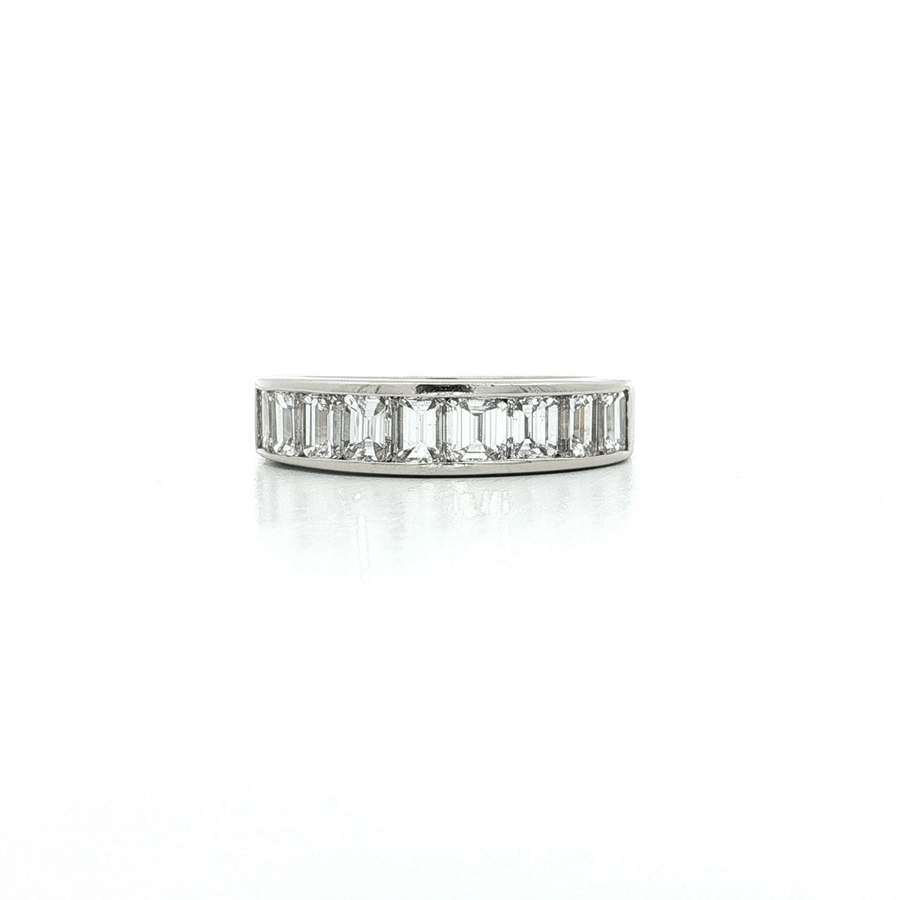 Nearly Flawless Colorless Emerald Cut Diamond Channel-Set Wedding Band (2 ct.) Platinum