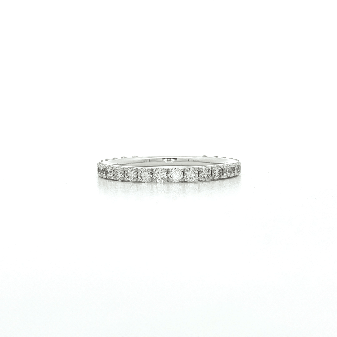 0.77 CTW Natural Round Brilliant Cut Near - Flawless Colorless Diamonds 3/4 Eternity Wedding Band in 18kt White Gold – Jewelry Depot, Inc.