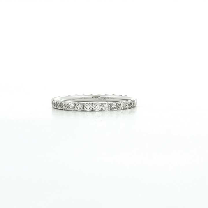 0.77 CTW Natural Round Brilliant Cut Near - Flawless Colorless Diamonds 3/4 Eternity Wedding Band in 18kt White Gold – Jewelry Depot, Inc.