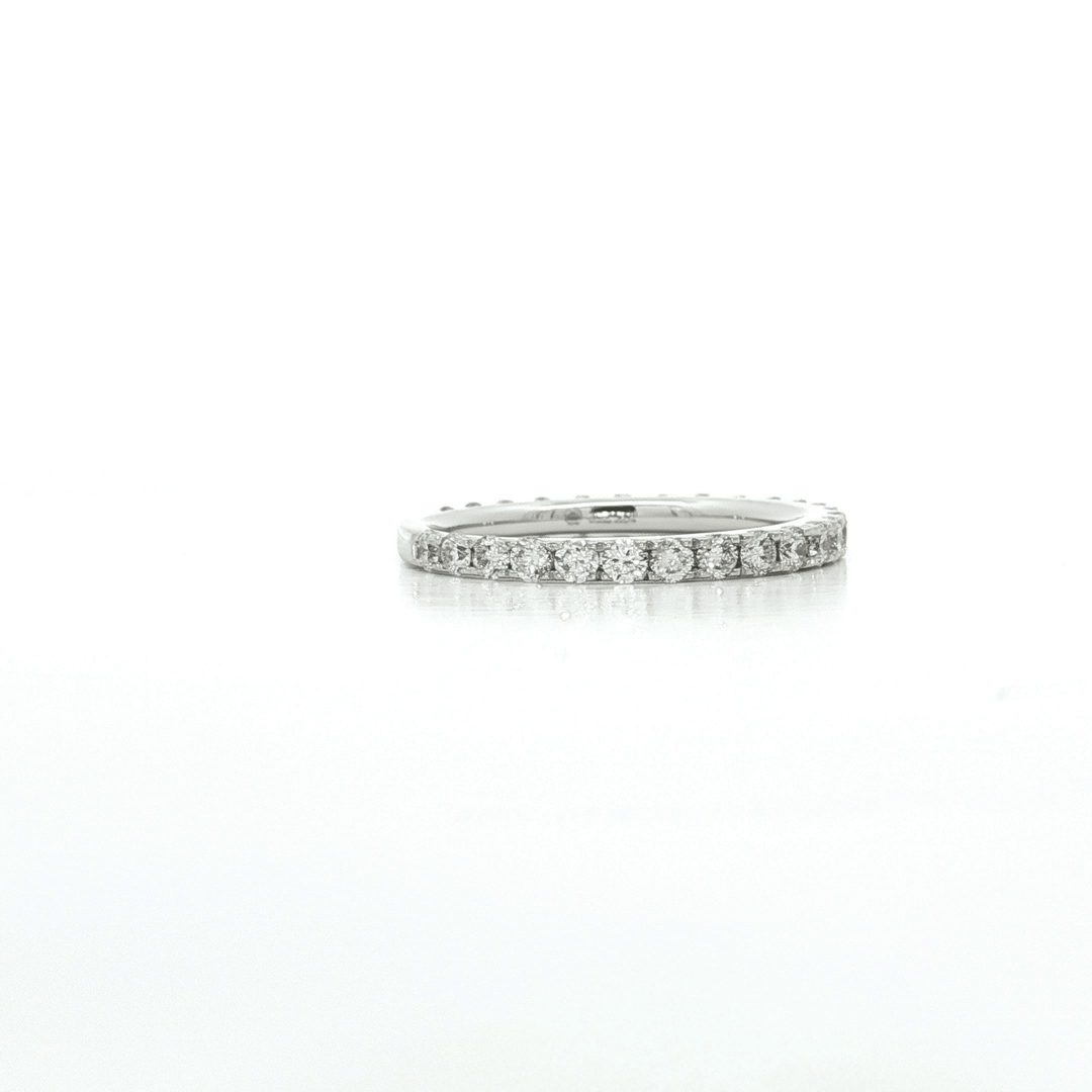 0.77 CTW Natural Round Brilliant Cut Near - Flawless Colorless Diamonds 3/4 Eternity Wedding Band in 18kt White Gold – Jewelry Depot, Inc.