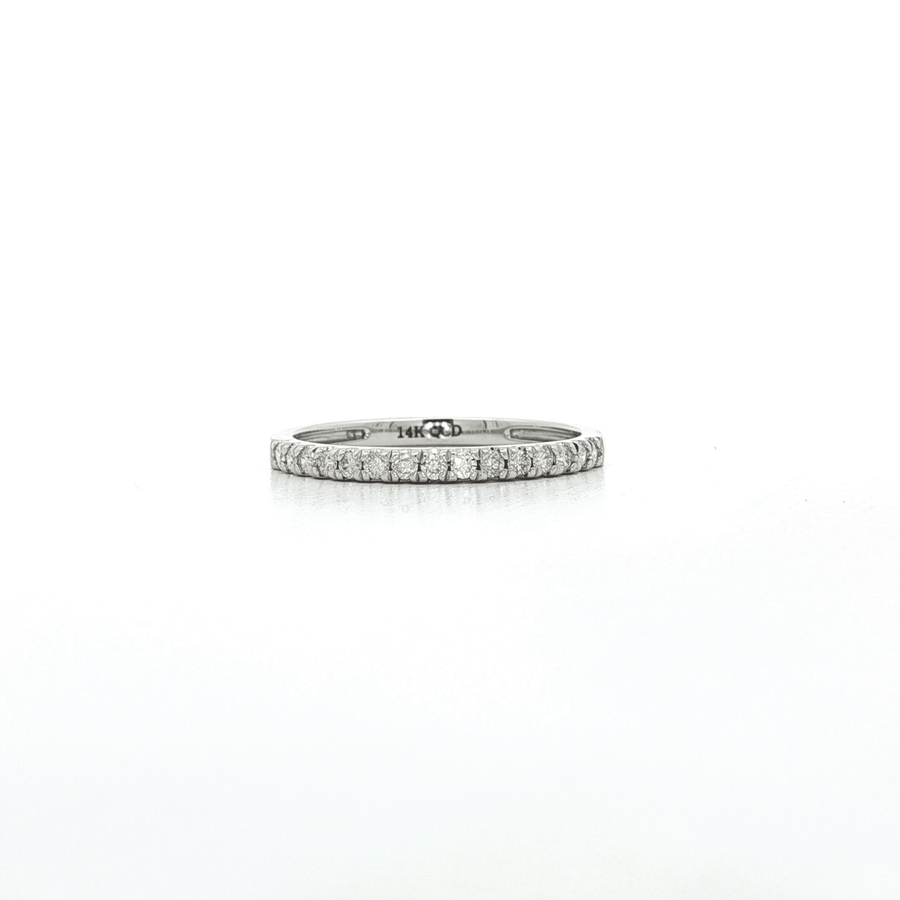 Round Brilliant Cut Near Nearly Flawless Colorless Diamond Wedding Band (1/3 ct.) 14k White Gold