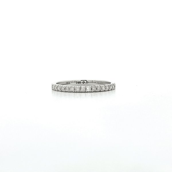 14kt White Gold and Diamond Wedding Band
