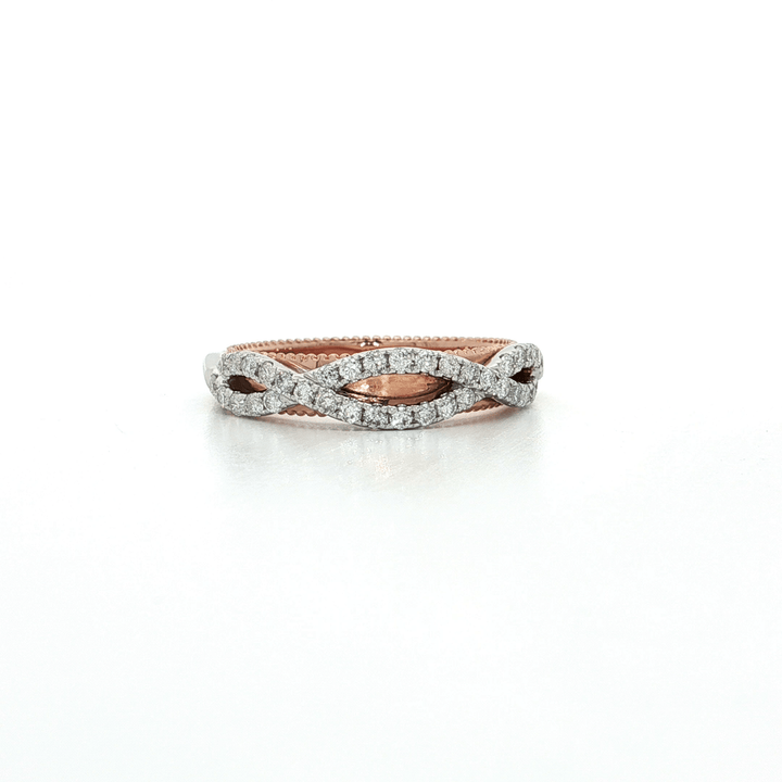 0.50 CTW Colorless Nearly Flawless Round Brilliant Cut Natural Diamond Infinity & Beyond Wedding Band in Two - Tone 14kt White & Rose Gold – Jewelry Depot, Inc.
