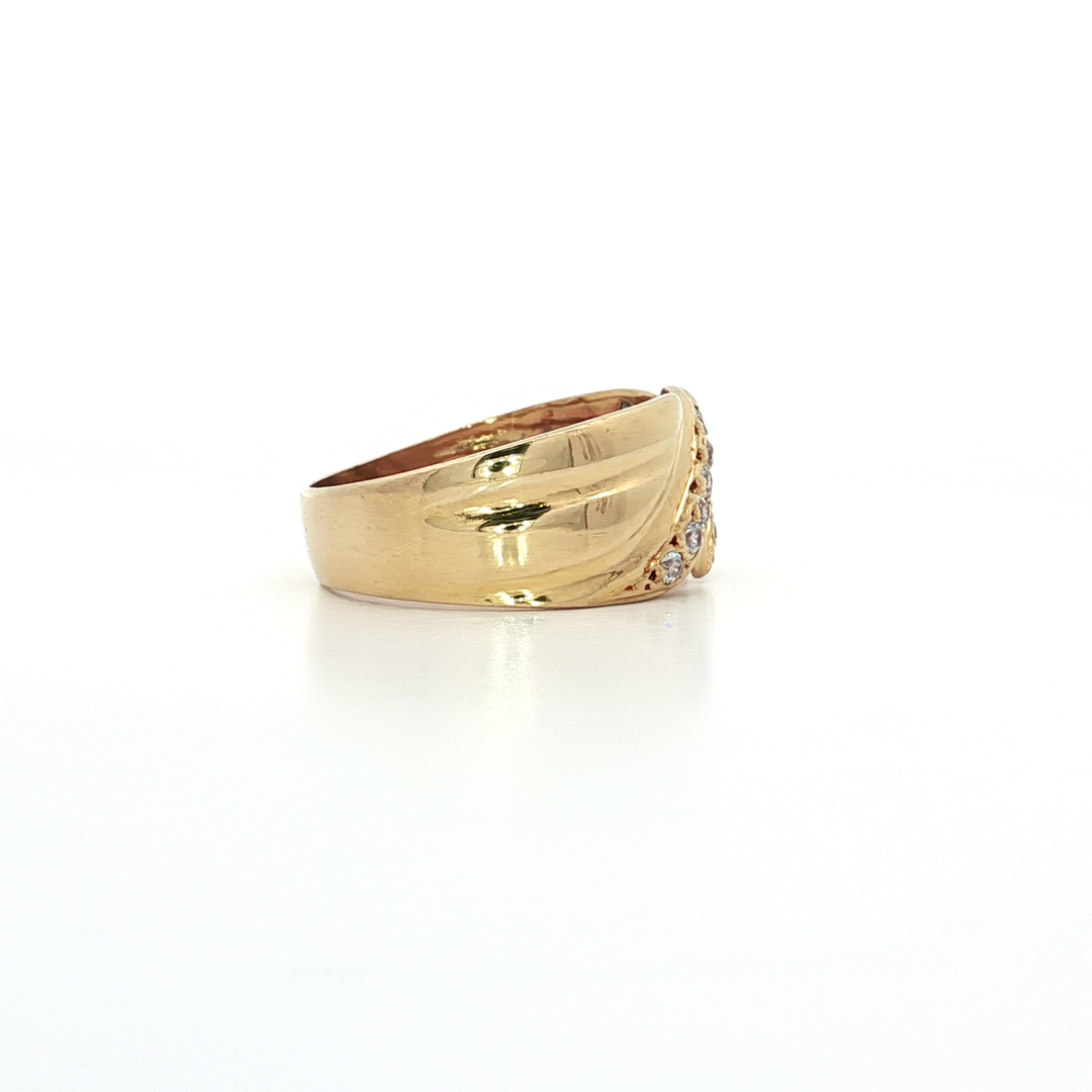 0.25 CTW of Natural Round Brilliant Cut Near Colorless Diamonds in an 18kt Yellow Gold Ring
