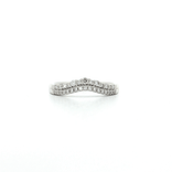 Nearly Flawless Colorless Round Brilliant Cut Diamond Double Strand Curved Crown Style Wedding Band (¼ ct.) in 18k White Gold