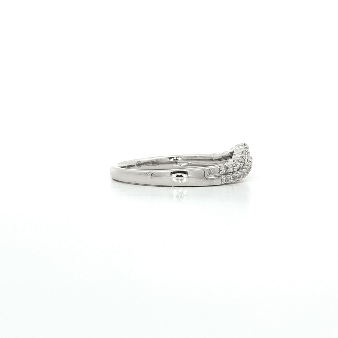 0.25 CTW Colorless Near Flawless Natural Round Brilliant Cut Diamonds Double Strand Curved Crown Style Wedding Band in 18kt White Gold – Jewelry Depot, Inc.