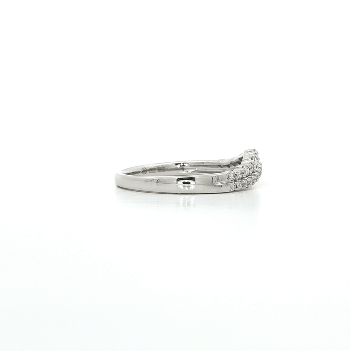 0.25 CTW Colorless Near Flawless Natural Round Brilliant Cut Diamonds Double Strand Curved Crown Style Wedding Band in 18kt White Gold – Jewelry Depot, Inc.