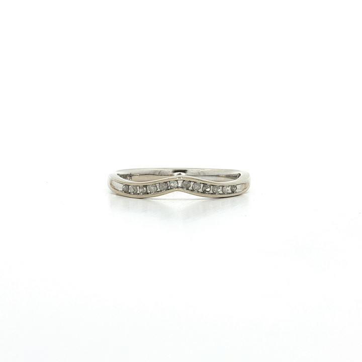 0.15 CTW Natural Round Brilliant Cut Diamonds Curved Crown Style Wedding Band in 10kt White Gold – Jewelry Depot, Inc.