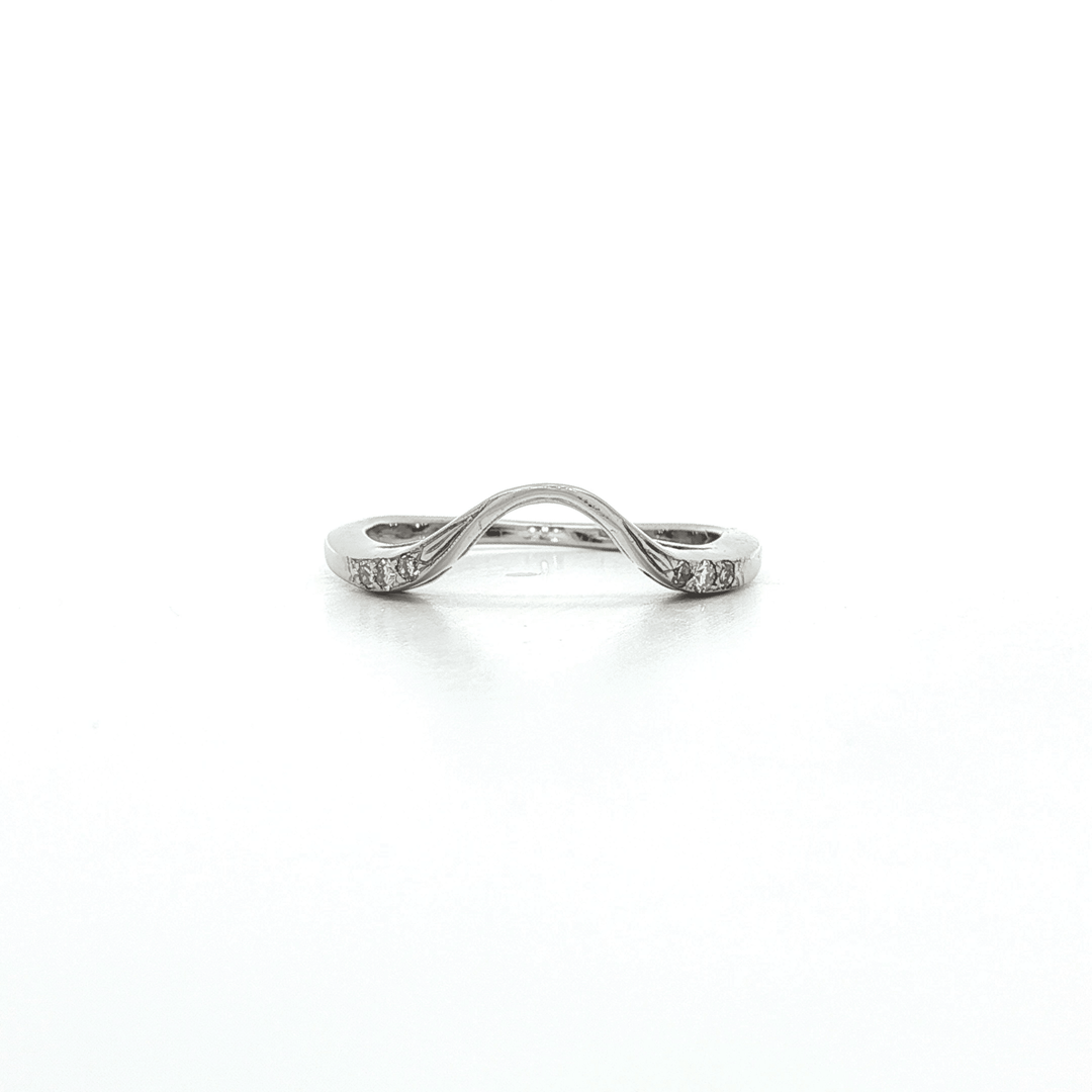 0.10 CTW Colorless Near Flawless Natural Round Brilliant Cut Diamond Curved Wedding Band Enhancer in 14kt White Gold – Jewelry Depot, Inc.