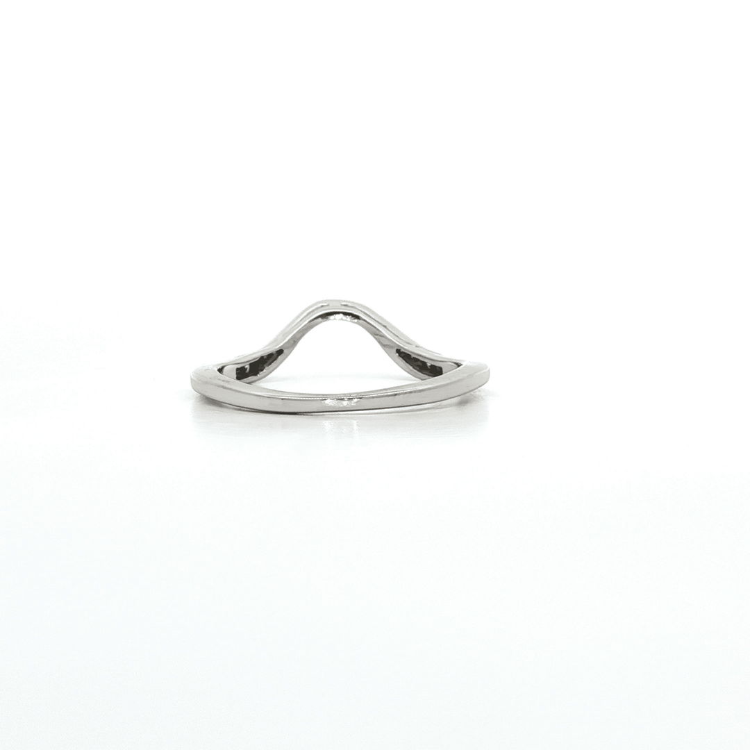 0.10 CTW Colorless Near Flawless Natural Round Brilliant Cut Diamond Curved Wedding Band Enhancer in 14kt White Gold – Jewelry Depot, Inc.