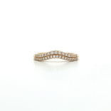 Nearly Flawless Colorless Round Brilliant Cut Diamond Double Strand Curved Crown Style Wedding Band (¼ ct.) in 14k Yellow Gold