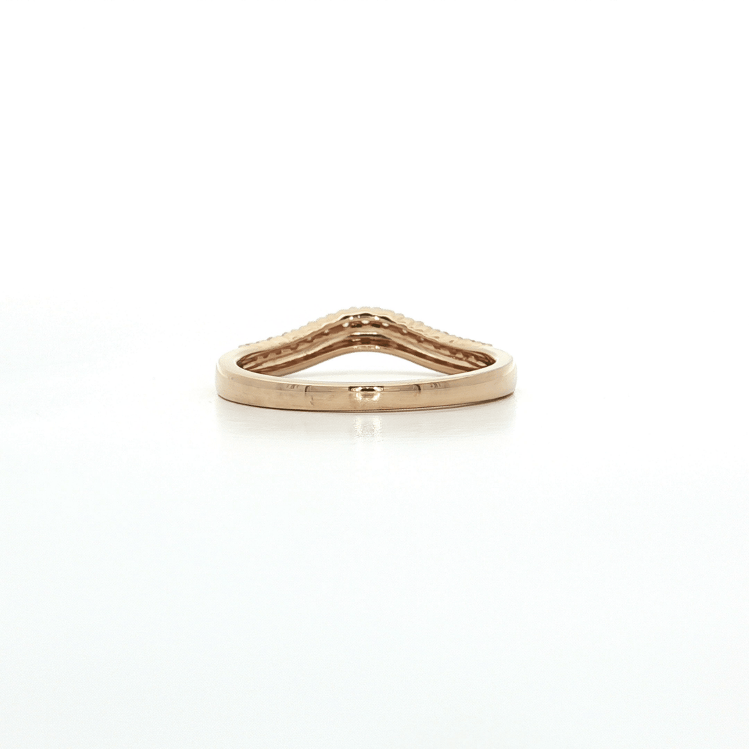 0.26 CTW Colorless Nearly Flawless Natural Round Brilliant Cut Diamonds Double Strand Curved Crown Style Wedding Band in 14kt Yellow Gold – Jewelry Depot, Inc.