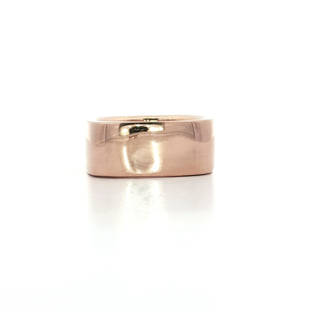 0.68 CTW Natural Pavé Near Colorless Round Brilliant Cut Diamonds set in a Cigar Band 14kt Rose Gold Ring