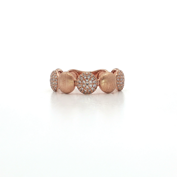 0.25 CTW Natural Near Colorless Round Brilliant Cut Diamonds in a Multi-Dome 14kt Rose Gold Ring