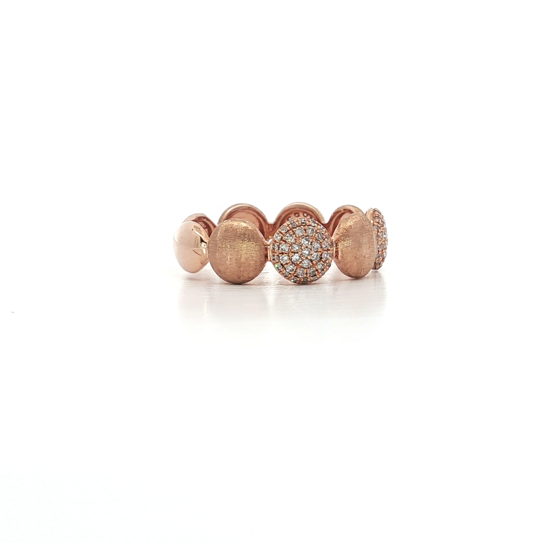 0.25 CTW Natural Near Colorless Round Brilliant Cut Diamonds in a Multi-Dome 14kt Rose Gold Ring