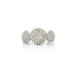 Seven Dome Past Present Future Pavé Cluster Ring (⅞ ct. tw.) with Round Brilliant Cut Diamond in 14k White Gold