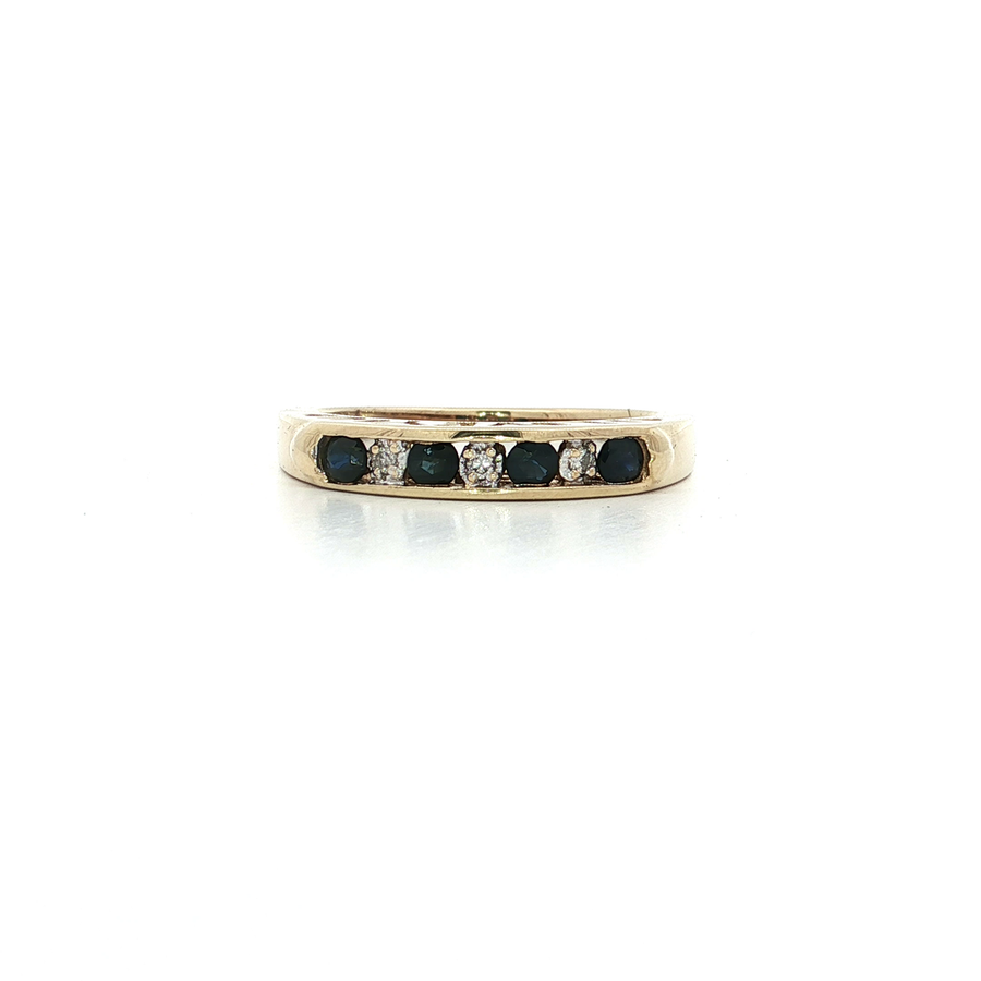 Sapphire & Diamond "I Love You" Ring (1/2 ct. tw.) 10k Yellow Gold