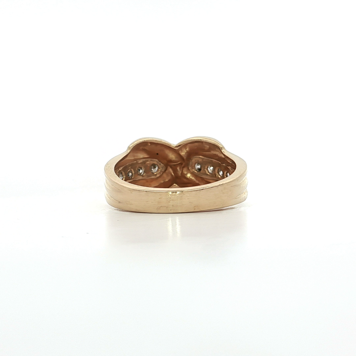 1.00 CTW Natural Near-Colorless Round Brilliant Cut Channel-Set Diamonds Crossover Ring in 14kt Yellow Gold