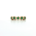 Emerald & Colorless Diamond Halo Wedding Band (⅘ ct. tw.) in 14k Yellow Gold