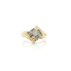 Near Colorless Diamond "All My Love" Ring (½ ct. tw.) with Princess Cut, Baguette, & Round Brilliant Cut Diamond in 14k Yellow Gold