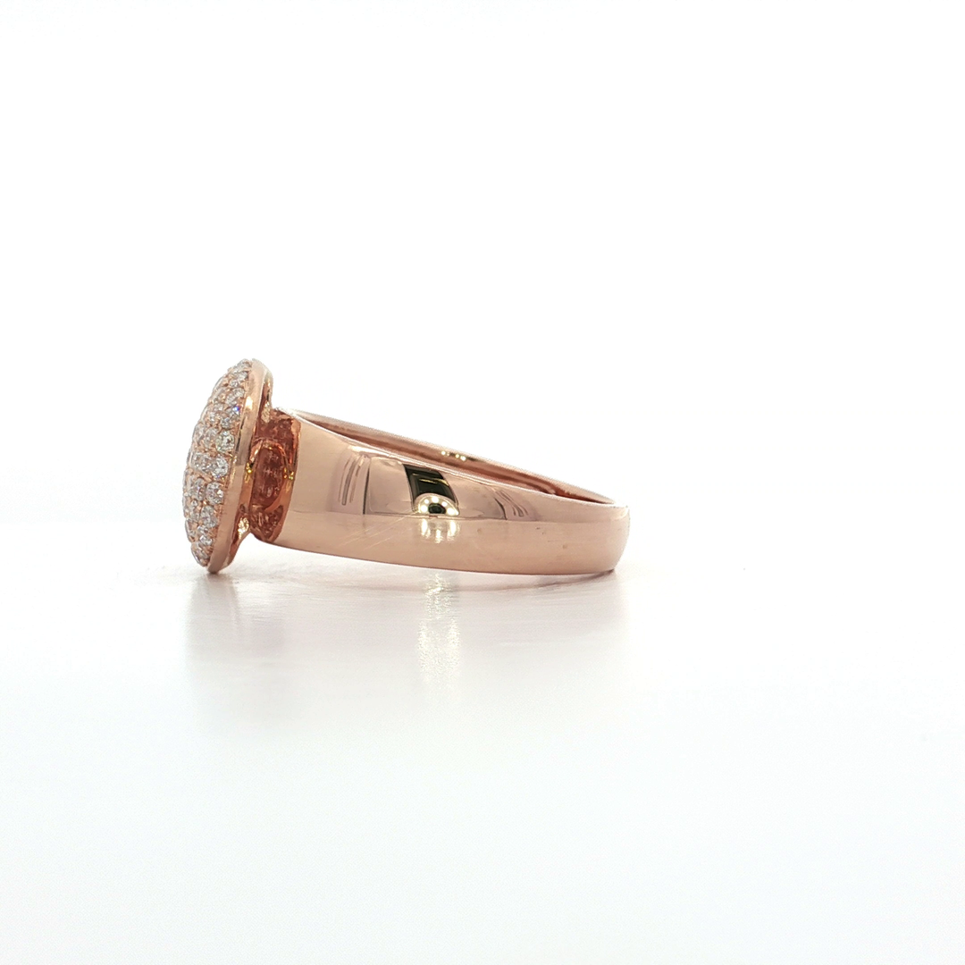 0.46 CTW Dome Pavé Cluster Ring with Natural Round Brilliant Cut Diamonds in 14kt Rose Gold