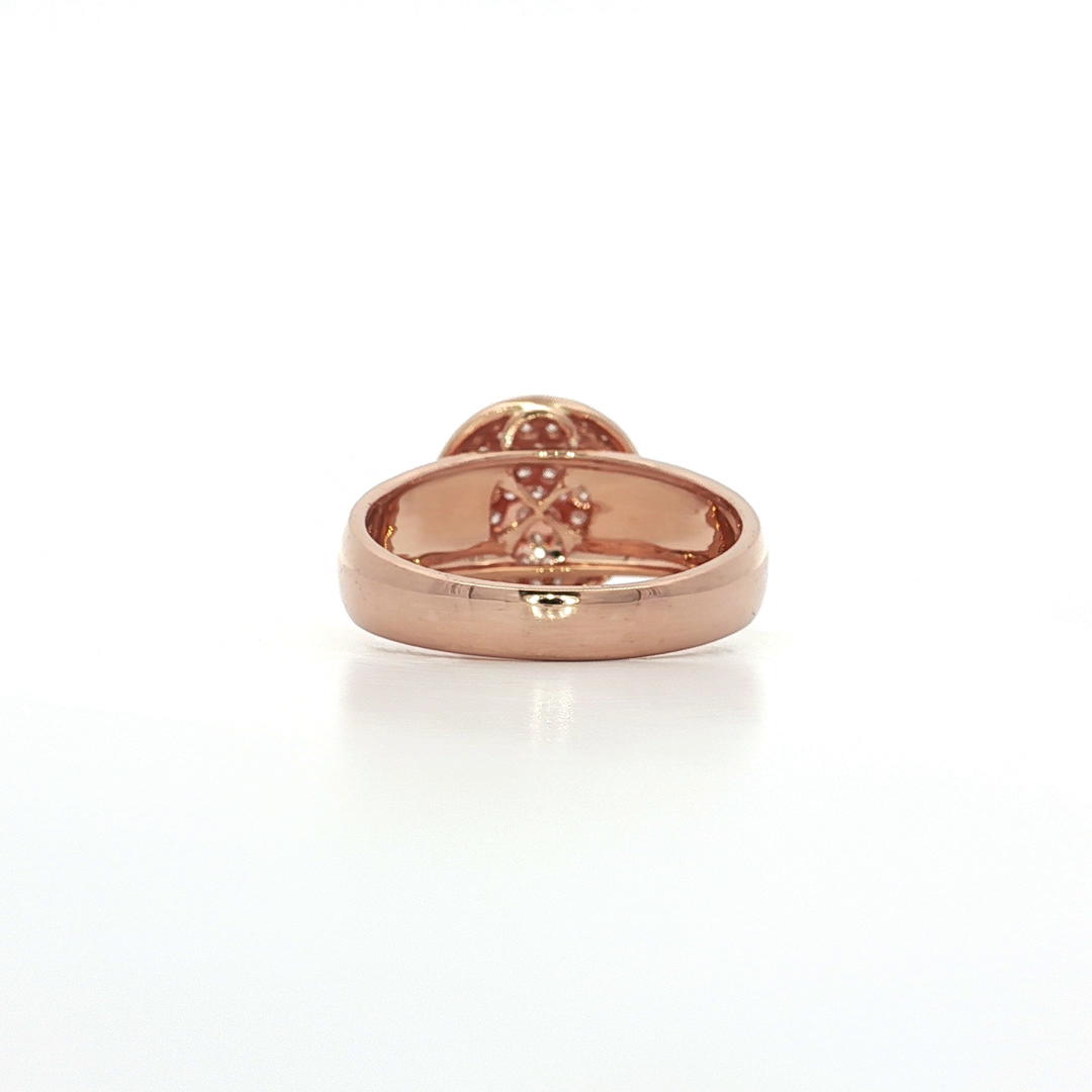 0.46 CTW Dome Pavé Cluster Ring with Natural Round Brilliant Cut Diamonds in 14kt Rose Gold