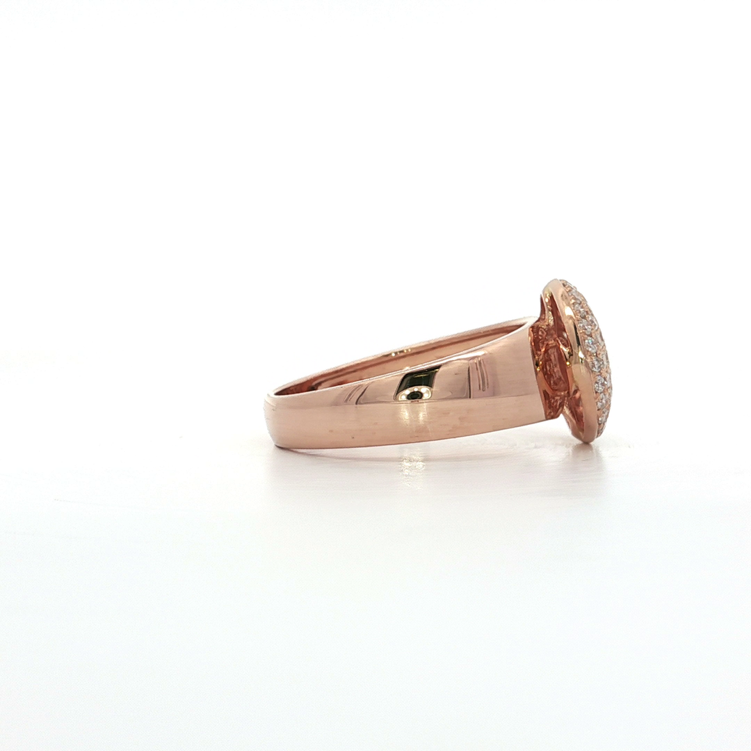 0.46 CTW Dome Pavé Cluster Ring with Natural Round Brilliant Cut Diamonds in 14kt Rose Gold