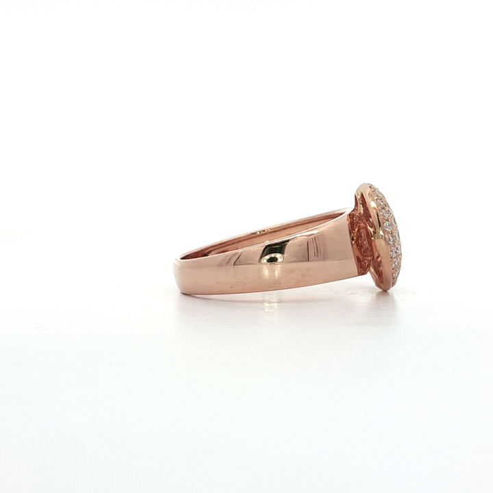 0.46 CTW Dome Pavé Cluster Ring with Natural Round Brilliant Cut Diamonds in 14kt Rose Gold