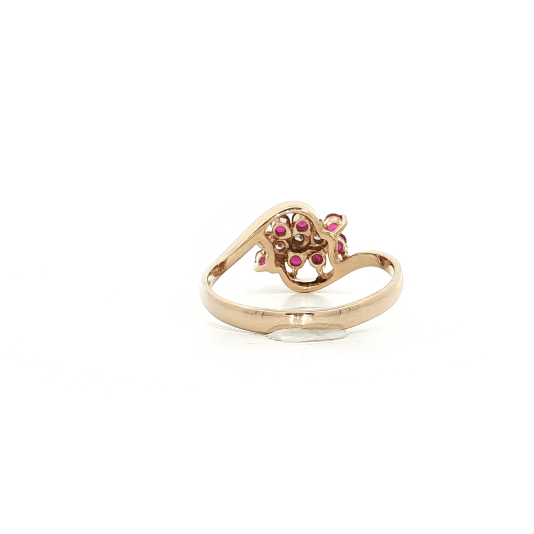 0.35 CTW Natural Diamonds and Ruby Ring in 14kt Yellow Gold