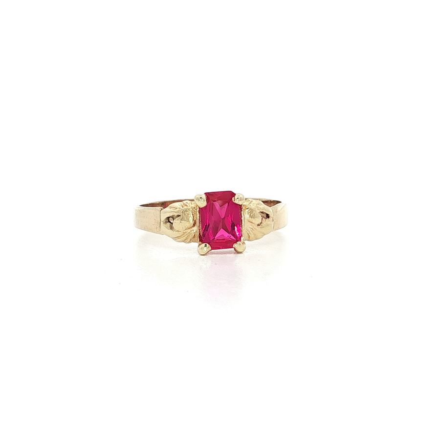 Emerald Cut Vivid Pink Spinel Ring (2/3 ct.) 14k Yellow Gold