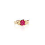 Emerald Cut Vivid Pink Spinel Ring (⅔ ct.) in 14k Yellow Gold
