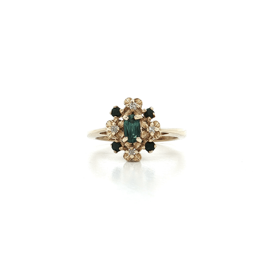Sapphire & Near Colorless Diamond Ring (2/3 ct. tw.) 10k Yellow Gold