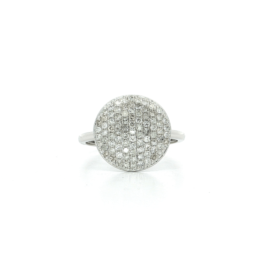 Round Brilliant Cut Diamond Pave Ring (3/5 ct.) 14k White Gold
