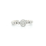 Round Brilliant Cut Diamond Cluster Ring (⅔ ct. tw.) on a Beaded 14k White Gold Band