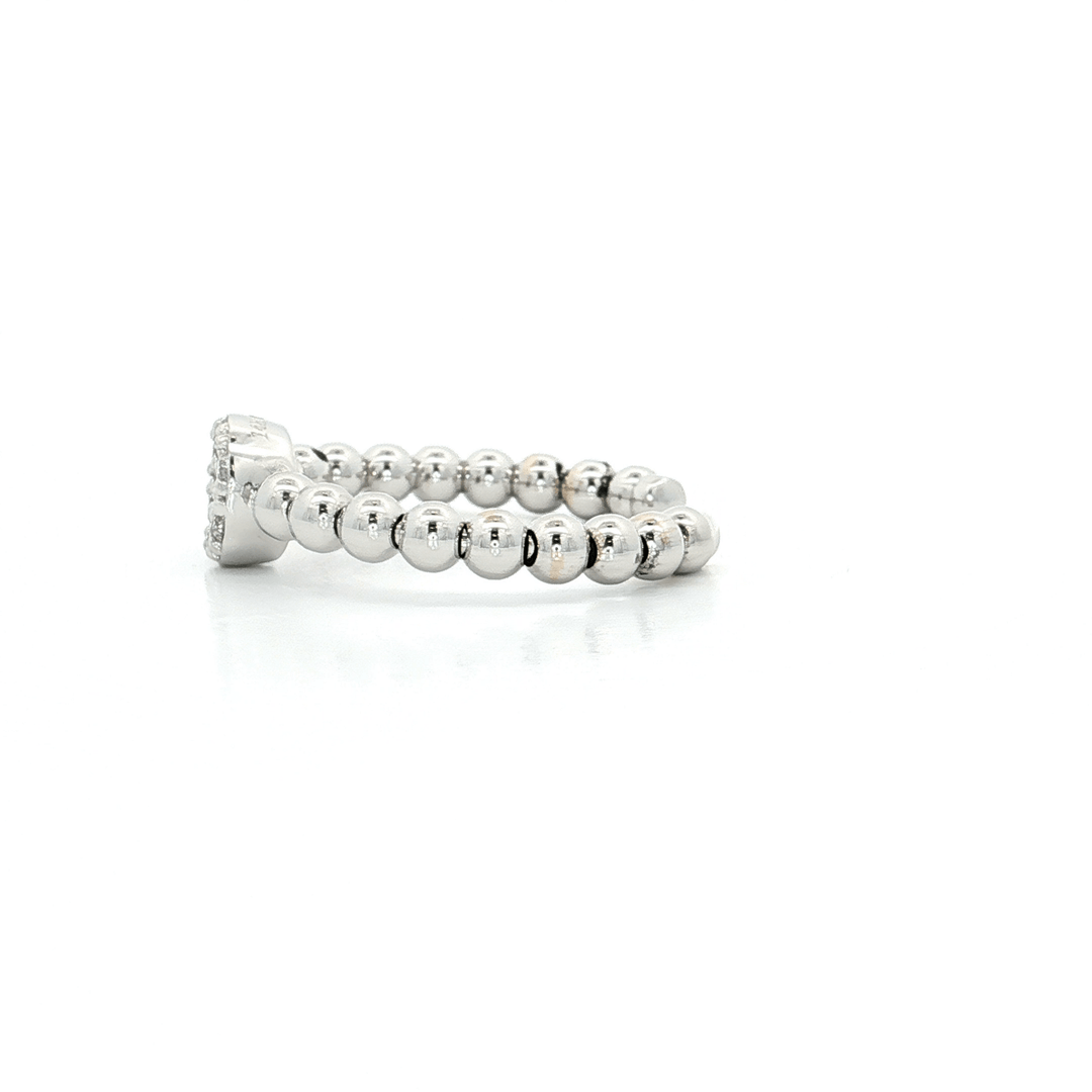 0.70 CTW Natural Round Brilliant Cut Diamond Cluster Ring on a Beaded 14kt White Gold Band – Jewelry Depot, Inc.