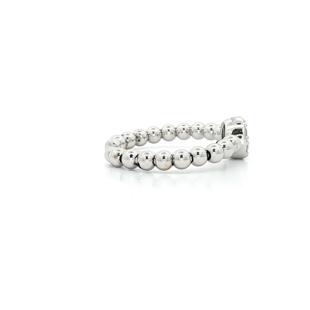 0.70 CTW Natural Round Brilliant Cut Diamond Cluster Ring on a Beaded 14kt White Gold Band – Jewelry Depot, Inc.