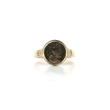 Ancient Marcus Aurelius Roman Coin (AD 161-180) & Colorless Diamond Ring (⅙ ct. tw.) in 14k Yellow Gold