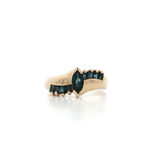 Marquise Deep Blue Sapphire Ring (1 ct. tw.) in 10k Yellow Gold
