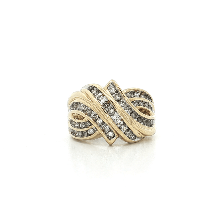 Round Brilliant Cut Diamond Channel set Ring (1 ct.) 10k Yellow Gold