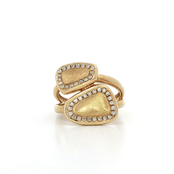 0.27 CTW Natural Round Brilliant Cut Near - Colorless Diamond "Toi et Moi" Split Shank Bypass Ring in 14kt Yellow Gold – Jewelry Depot, Inc.