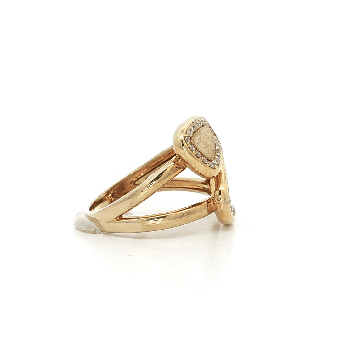 0.27 CTW Natural Round Brilliant Cut Near - Colorless Diamond "Toi et Moi" Split Shank Bypass Ring in 14kt Yellow Gold – Jewelry Depot, Inc.