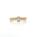 Round Brilliant Cut Diamond Cluster Ring (⅔ ct. tw.) on a Beaded 14k Yellow Gold Band