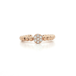 Round Brilliant Cut Diamond Cluster Ring (⅔ ct. tw.) on a Beaded 14k Rose Gold Band