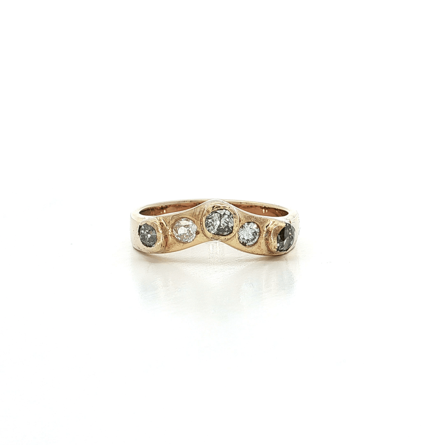 Victorian Antique Rose Cut Near-Colorless Diamond Bezel-Set Band (1/2 ct.) 14k Yellow Gold