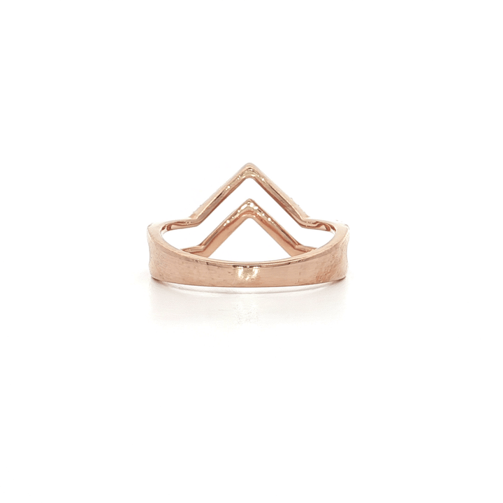 0.16 CTW Natural Round Brilliant Cut Near - Colorless Diamonds Pavé - set in a Chevron Style Ring With Pink Enamel in 14kt Rose Gold – Jewelry Depot, Inc.
